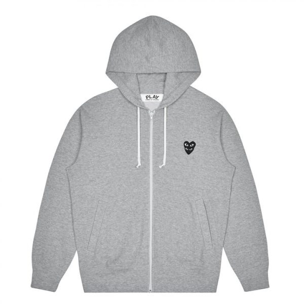PLAY ZIP HOODIE WITH BLACK FAMILY HEART