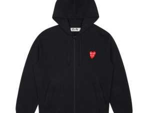 PLAY ZIP HOODIE WITH RED FAMILY HEART