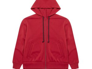 PLAY ZIP HOODIE WITH RED INVADER HEART AND BLUE EMBLEM (BURGUNDY)