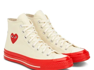 CONVERSE RED SOLE HIGH TOP (WHITE)
