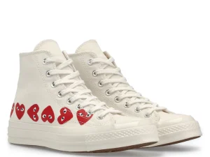 CONVERSE RED MULTI HEARTS HIGH TOP WHITE