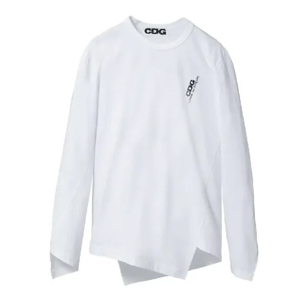 CDG Bias Long Sleeve Shirt - White