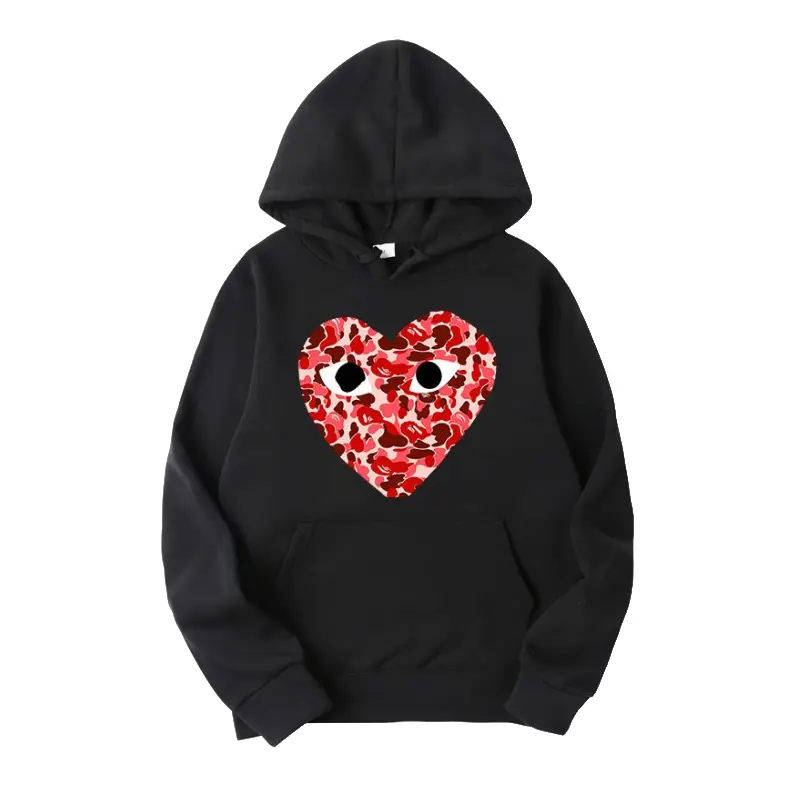 CDG Camo Heart Hoodie - Black CDG Camo Heart Hoodie - Black