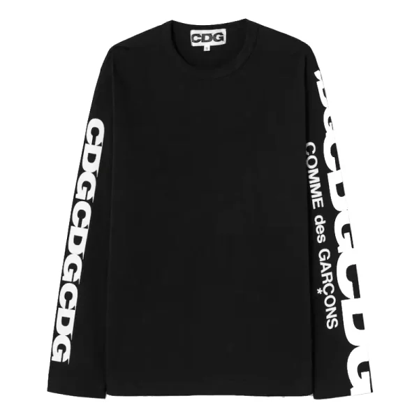 CDG Logo Printed Long Sleeve - Black