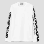 CDG Logo Printed Long Sleeve – White