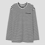 CDG Patch Long Sleeved Stripe - Black_White