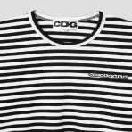 CDG Patch Long Sleeved Stripe - Black_White logo