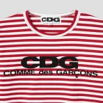 CDG Patch Long Sleeved Stripe - Red_White (1)
