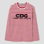 CDG Patch Long Sleeved Stripe - Red_White