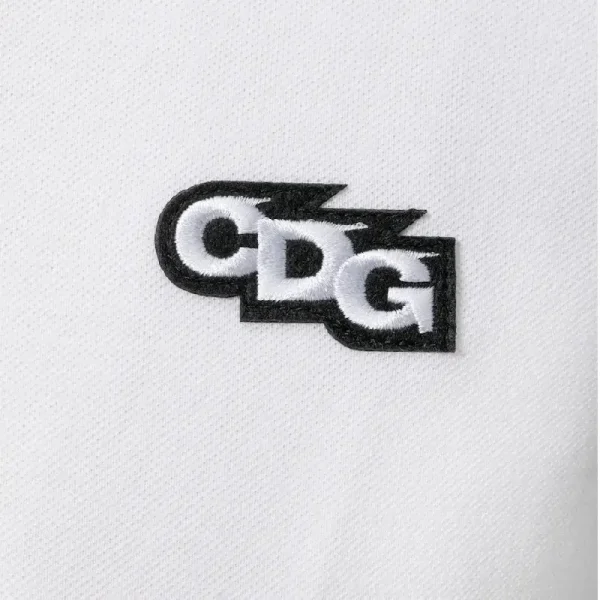 CDG Patch Polo Shirt in White logo