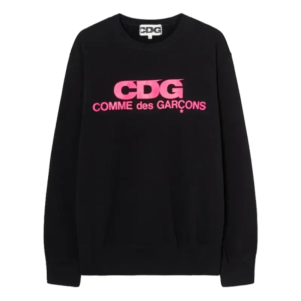CDG Pink Logo Long Sleeve - Black