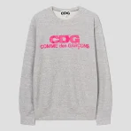 CDG Pink Logo Long Sleeve - Grey