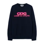 CDG Pink Logo Long Sleeve - Navy
