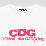 CDG Pink Logo Long Sleeve white CDG Logo
