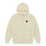 CDG Play Big Heart Hoodie - Beige