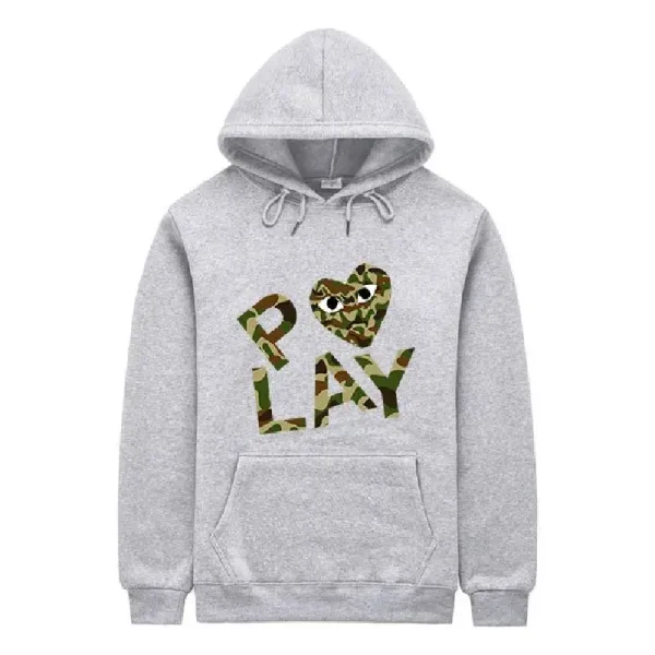 CDG Play Camo Hoodie - Grey