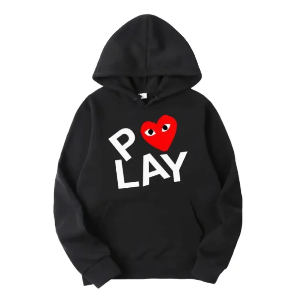 CDG Play Heart Hoodie - Black