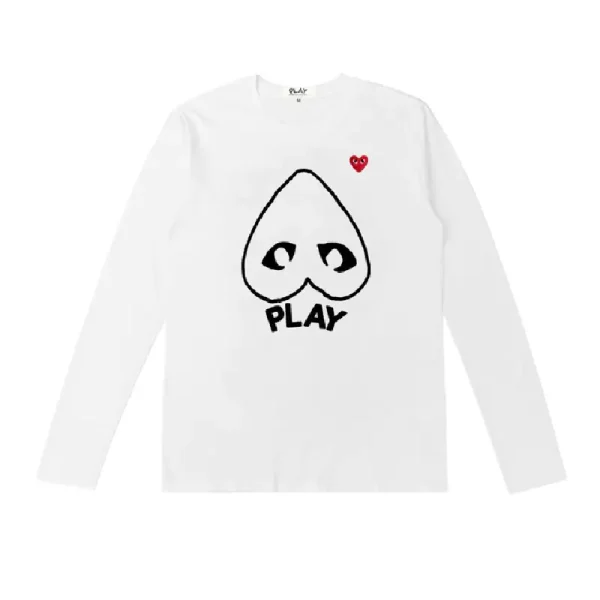 CDG Play Long Sleeve Sweatshirt - White