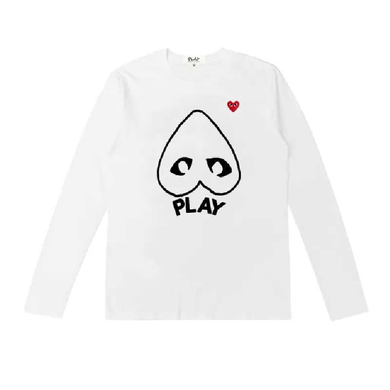 CDG Play Long Sleeve Sweatshirt - White CDG Play Long Sleeve Sweatshirt - White