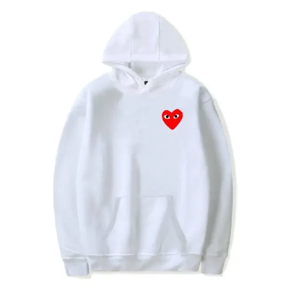 CDG Small Heart Pullover Hoodie - White