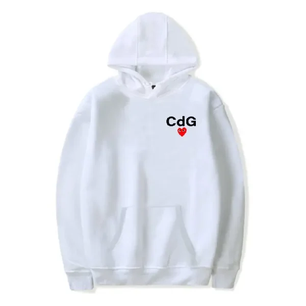 CDG Small Logo With Heart Hoodie - White