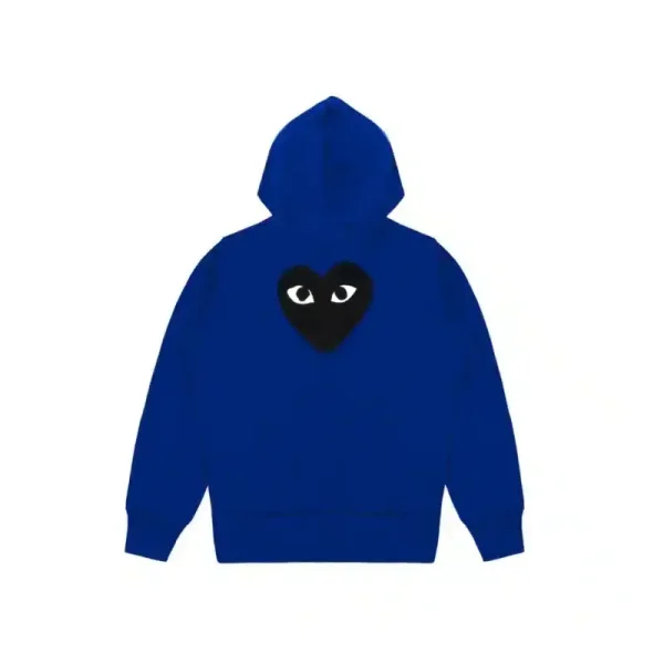 CDG Zip up With Large Heart Hoodie - Blue back