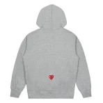 CDG x PLAY Pullover Hoodie - Light Grey Back
