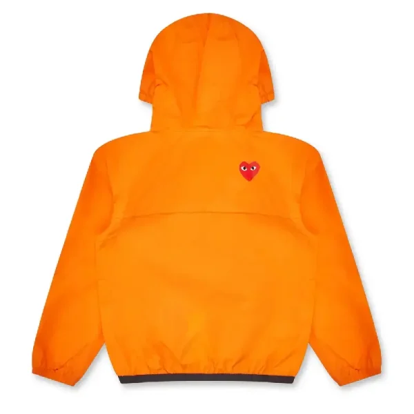 K-WAY CDG PLAY Half Zip Jacket - Orange Back