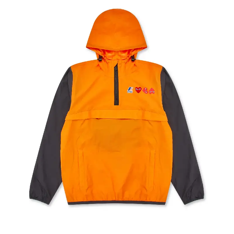 K-WAY CDG PLAY Half Zip Jacket - Orange_Black K-WAY CDG PLAY Half Zip Jacket - Orange_Black