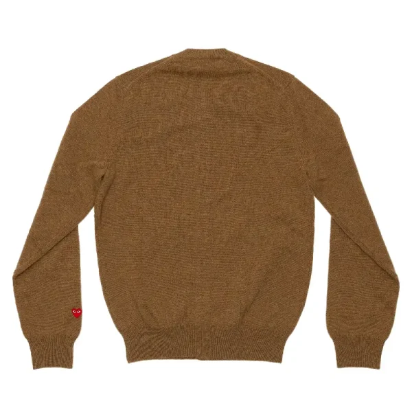 PLAY CDG Women's Cardigan Pastel Series Sleeve Heart - Camel Back