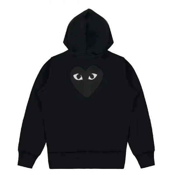 Play CDG Big Heart Zip Hoodie - Black Back