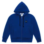 Play CDG Big Heart Zip Hoodie – Navy