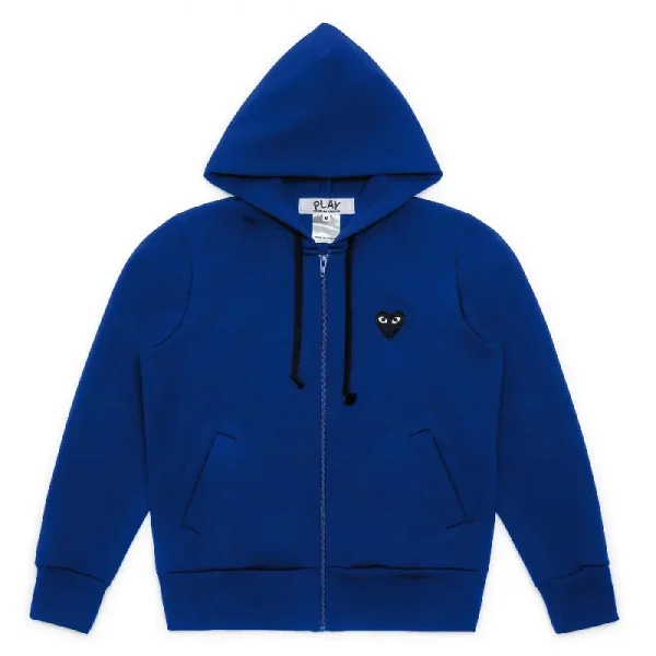Play CDG Big Heart Zip Hoodie – Navy