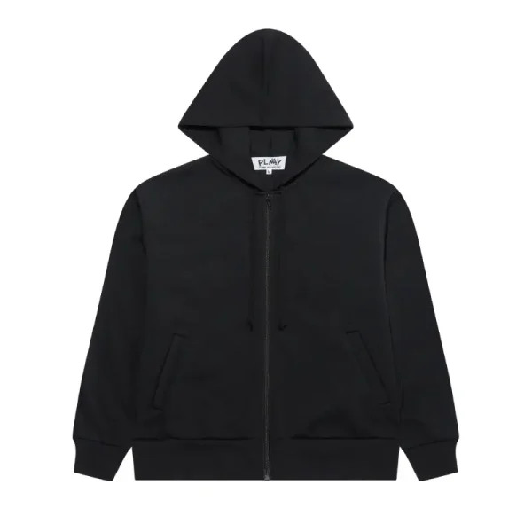 Play CDG Zip Hoodie Red Invader Heart – Black