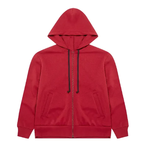 Play CDG Zip Hoodie with Red Invader Heart – Burgundy