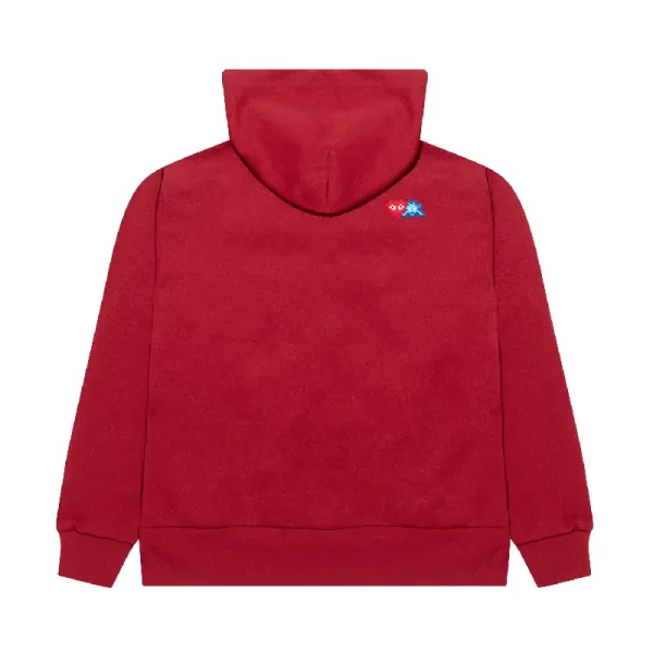 Play CDG Zip Hoodie with Red Invader Heart – Burgundy Back