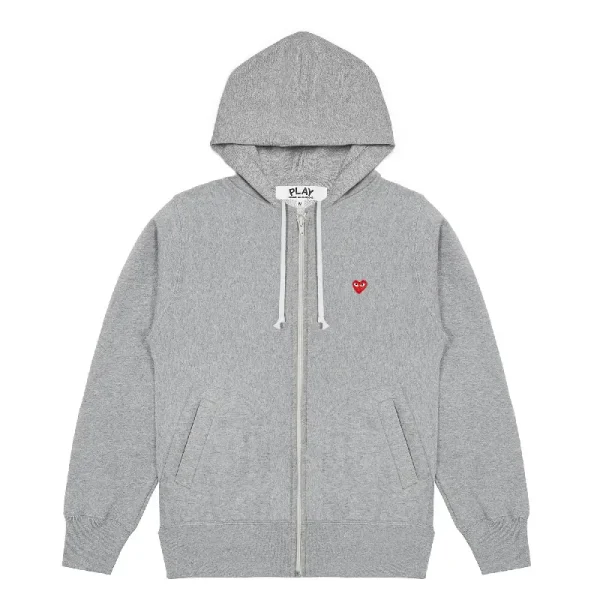 Play CDG Zip Hoodie – Grey