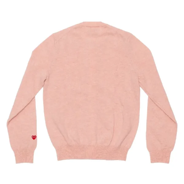 PLAY CDG Round Neck Cardigan Sleeve Heart - Pink Back