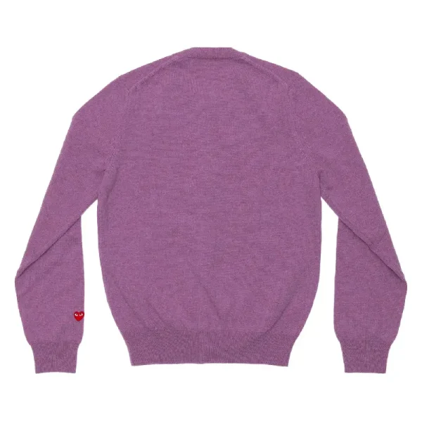 PLAY CDG Round Neck Cardigan Sleeve Heart - Purple Back