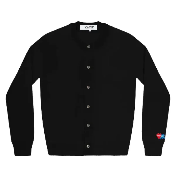 PLAY CDG Women's Cardigan Invader Red Heart - Black